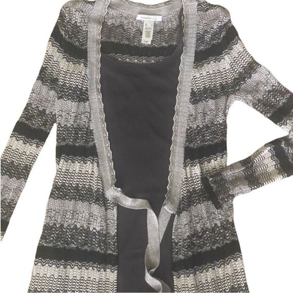 Laundry by Design Brown/Tan Wrap Midi Dress with attached slip. Size Small. - Picture 3 of 11